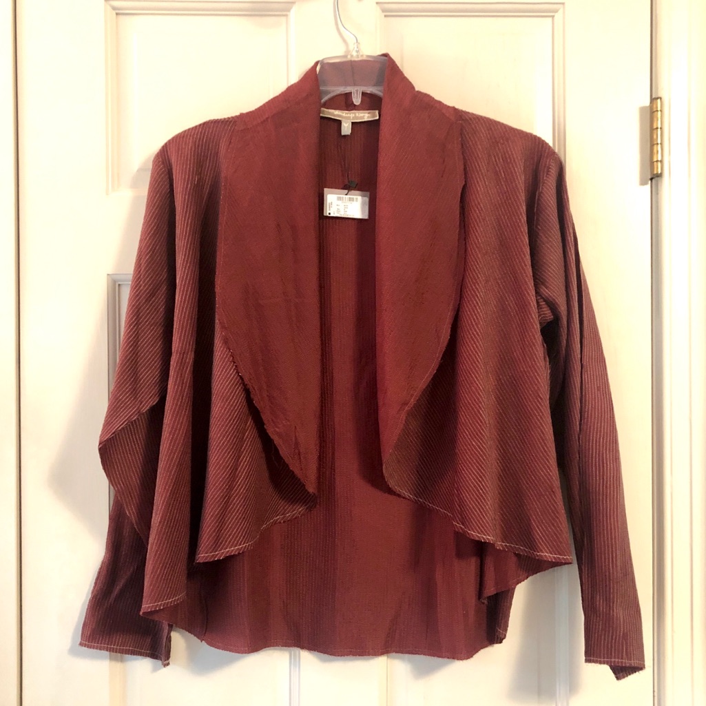 Ruby Stitched Silk Cascade Jacket - Size Medium